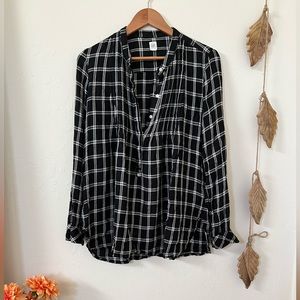 Gap Henley flannel black size medium